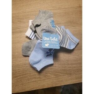 NEW Wee Tots 6 pack infants Ankle socks Little Man 12-24 Months